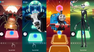 Choo-Choo Charles VS COWS VS Thomas x Friends VS The Nightmare Before Christmas I Tiles Hop