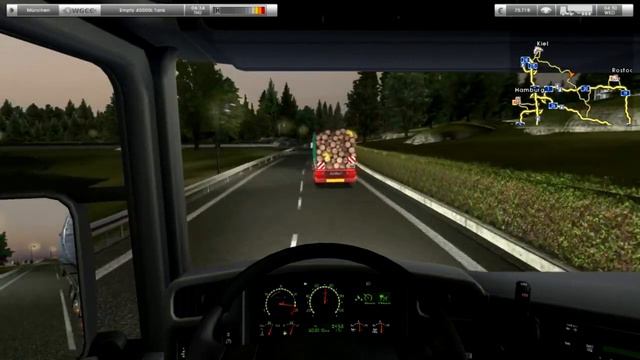 German Truck Simulator 2010 1.04 special deliver Night driving смотреть онлайн