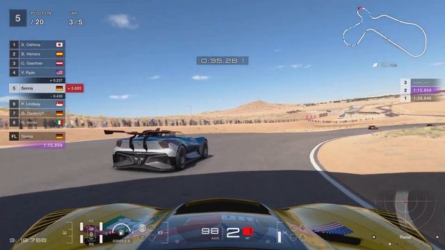 Gran Turismo 7 | Test Race | Willow Springs: Big Willow | Chevrolet Corvette C7 Group 3 | Onboard смотреть онлайн