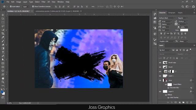 Creative Use of Clipping Mask in Graphic Design | Coronavirus Poster Design in Photoshop | смотреть онлайн