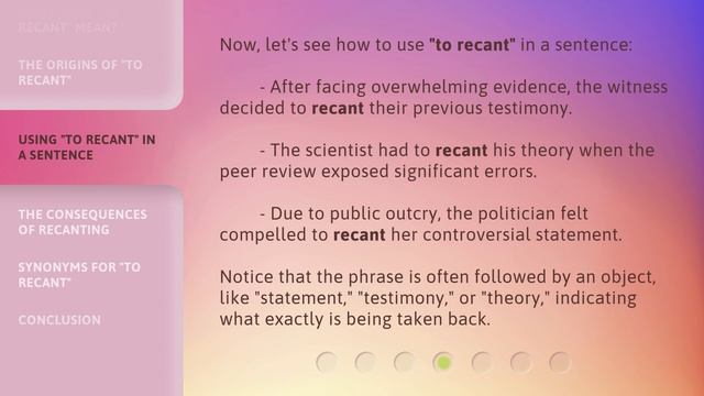 "Taking It Back: Understanding 'To Recant' in English" смотреть онлайн