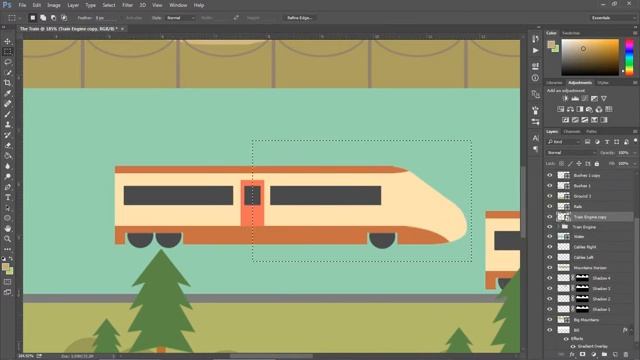 The Train - Flat Design | Speed Art - Photoshop (GIF Animation) смотреть онлайн