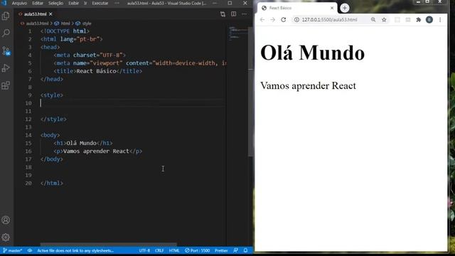 VsCode - [HTML] Criando um html, cor fundo, cor letra, aonde programar, javascript, css, html (#53 смотреть онлайн