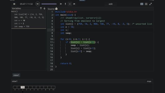 Sort an array using bubble sort смотреть онлайн