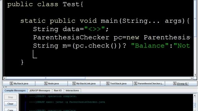 parenthesis checker in java смотреть онлайн