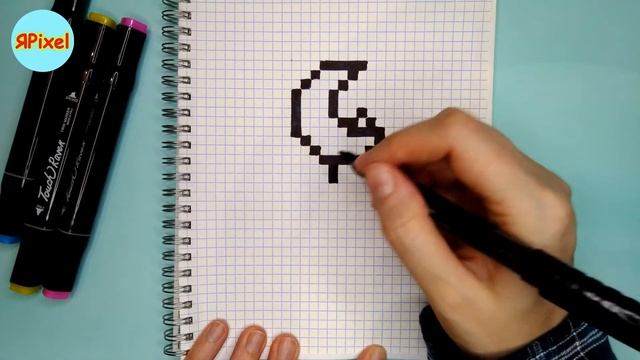 Как нарисовать по клеточкам ЛУННЫЙ ЖЕЗЛ из СЕЙЛОР МУН. смотреть онлайн