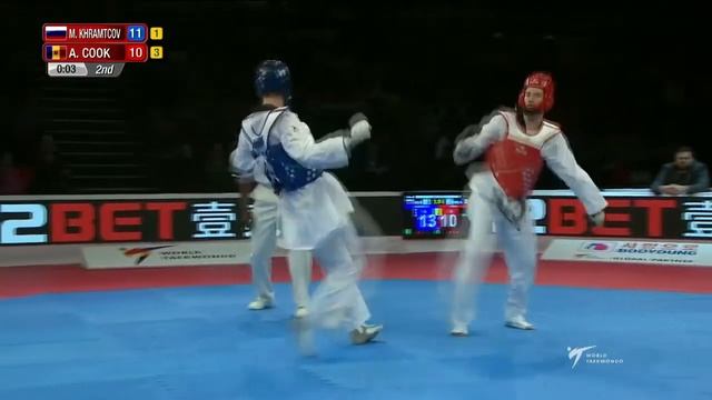 Semifinal M-80 London 2017 World Taekwondo Grand Prix 3 Maksim KHRAMTCOV (RUS) vs Aaron COOK (MDA) смотреть онлайн