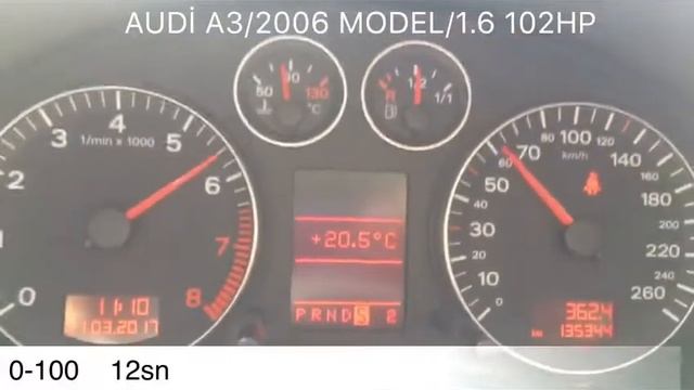 2006 AUDİ A3 0-100 1.6 102 HP смотреть онлайн