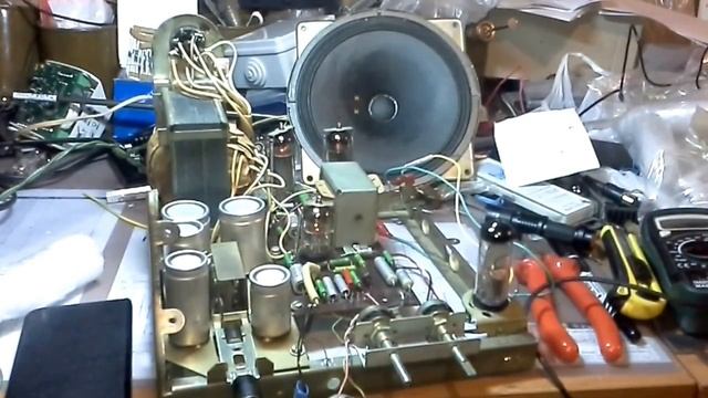 Усилитель ламповый двухтактный 6П14П радиола Ригонда смотреть онлайн