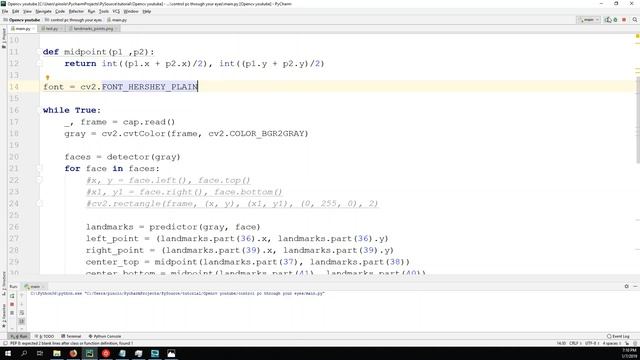 Eye Blinking detection – Gaze controlled keyboard with Python and Opencv p.2 смотреть онлайн