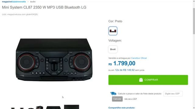 Mini System CL87 2350 W MP3 USB Bluetooth LG - VENHA CONFERIR - смотреть онлайн