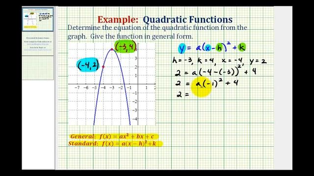 Ex: Find the Equation of a Quadratic Function from a Graph смотреть онлайн