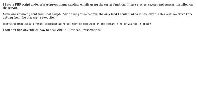 Unix & Linux: Can t send email postfix/sendmail error referring to command line смотреть онлайн