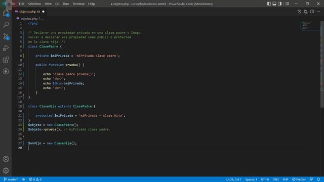 Overriding en PHP | Modificador de acceso private - private "tiene prioridad" смотреть онлайн