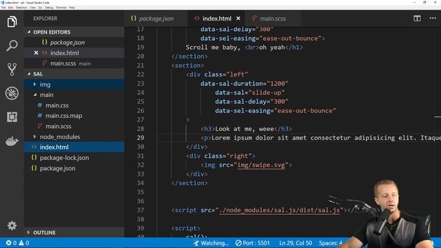 Super Lightweight Scroll Animations with Sal.js - 2.8kb! смотреть онлайн