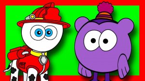 РАСКРАСКА. Рисуем героя Супер Щенки и раскрашиваем нарисованных Смешариков