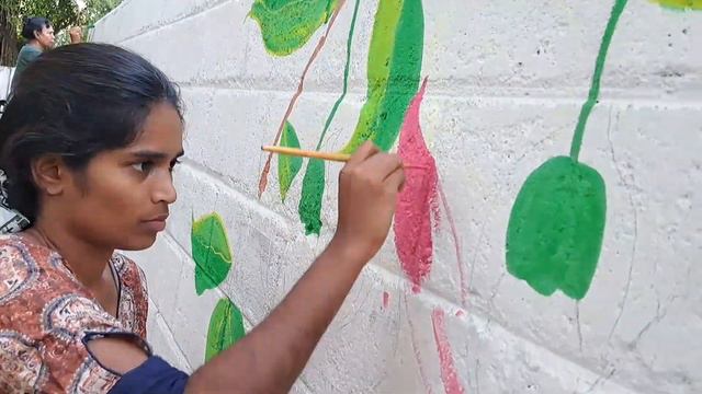 wall Fuchsia flower arylice painting... #ISL #fuchsia #arylicpainting #artist #flowers #deaf #world смотреть онлайн