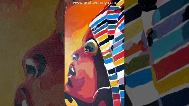 Готовая работа "Портрет африканки". Картина по номерам MG2112 смотреть онлайн