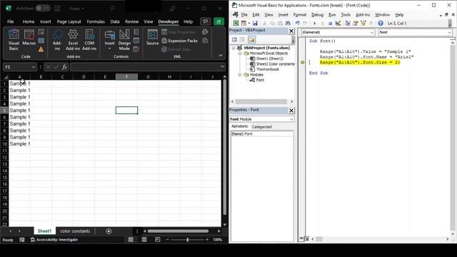 How to play with fonts in Excel with VBA Programming | Learn in 5 Minutes смотреть онлайн