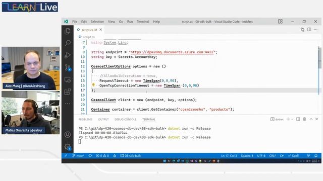 Learn Live - Process bulk data in Azure Cosmos DB SQL API смотреть онлайн