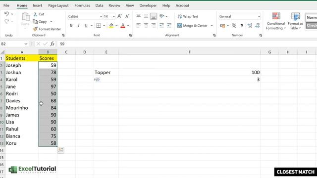 How to find Closest Match In Excel | INDEX MATCH Formula смотреть онлайн