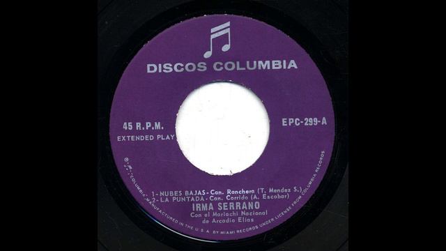 Irma Serrano - Nubes Bajas - Columbia epc-299-a-1 смотреть онлайн