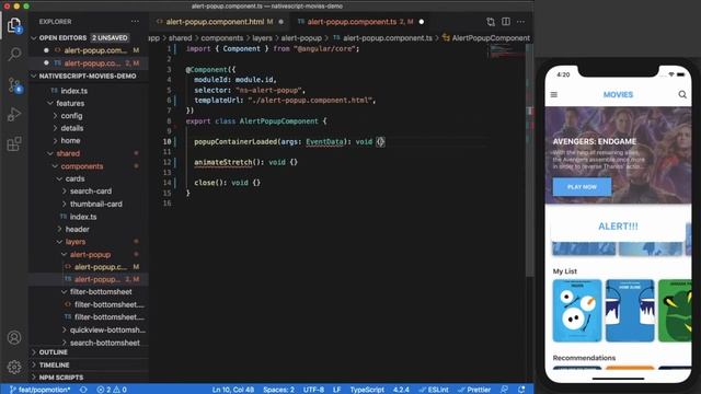 NativeScript & Angular: Movies App UI - Spring Animation with Popmotion (Speed Code) смотреть онлайн