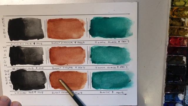 Quick Watercolour paint colour comparison - Reeves, Daler Rowney & WHSmith смотреть онлайн