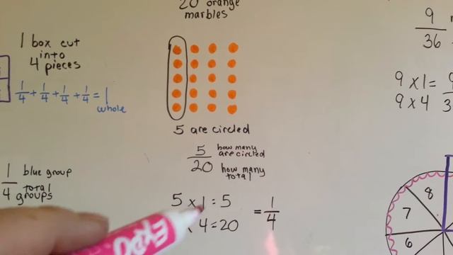 Grade 3 Math #8.9, Fraction 1/4 One-fourth (video #72) смотреть онлайн