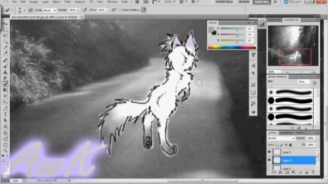 'Running up that hill' wolf speedpaint in Photoshop CS5 смотреть онлайн