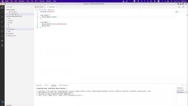 VS Code and PlatformIO For Arduino And ESP32 Development  macOS