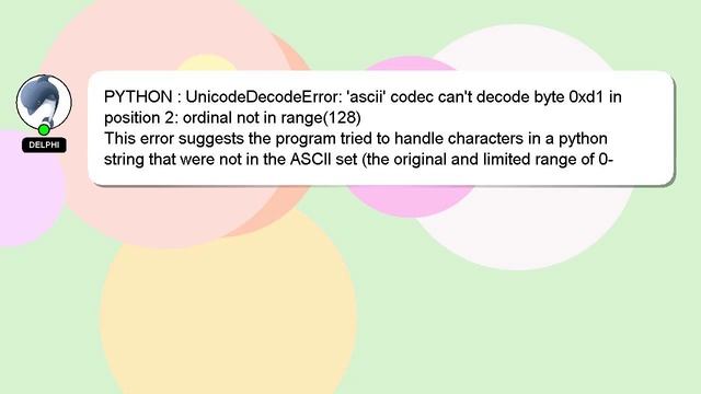 PYTHON : UnicodeDecodeError: 'ascii' codec can't decode byte 0xd1 in position 2: ordinal not in ran смотреть онлайн