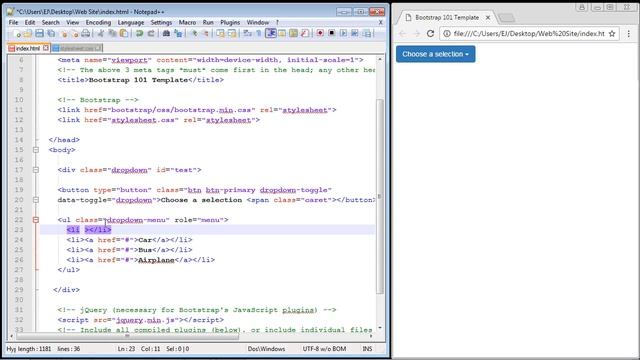Bootstrap Tutorial for Beginners - 17 - Dropdown Part 2 смотреть онлайн