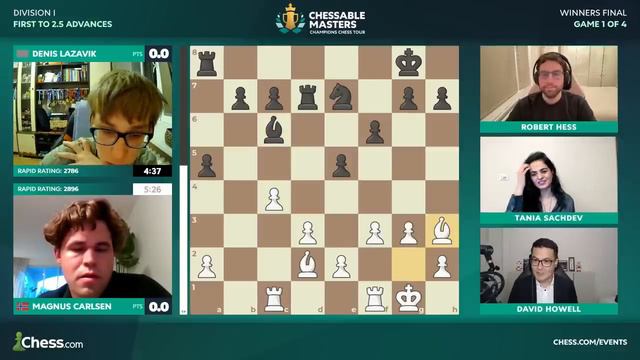 Magnus Carlsen SACRIFICES His ROOK TWICE In The Winner's FINAL | Magnus Carlsen Vs Denis Lazavik