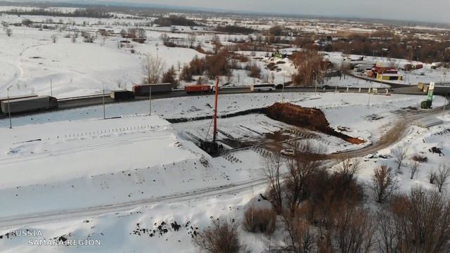 Реконструкции трассы М-5 / у села Белозёрки / февраль 2021 / Самарская область смотреть онлайн