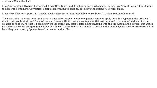 Is there some mechanisms in PHP to assign "less trust" to scripts in a given dir? смотреть онлайн