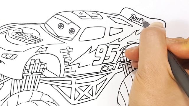 LIGHTNING McQUEEN Monster Truck . CARS 3 2.0 Drawing And Coloring Pages | Tim Tim TV
