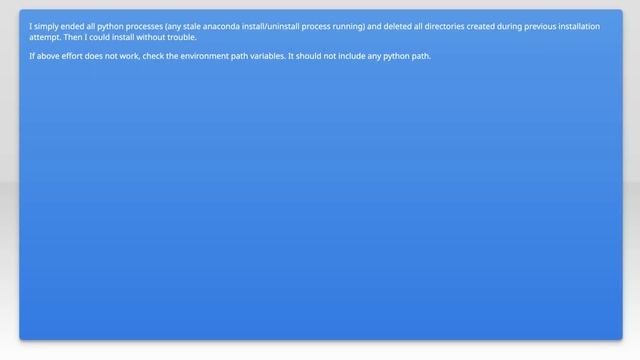 Anaconda install on Windows is stuck on executing install.py смотреть онлайн