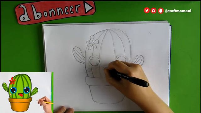 SUCCULENT CACTUS Kawaii How To Draw | Simple tutorial смотреть онлайн