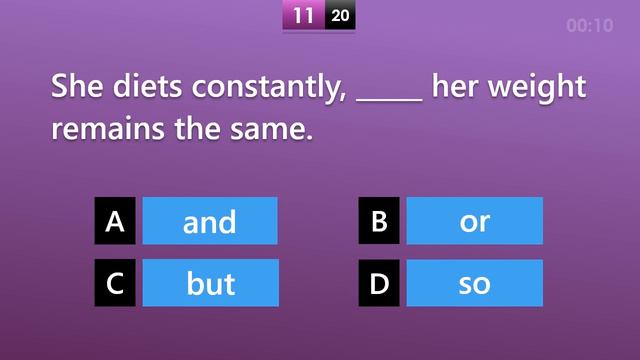 Coordinating Conjunctions Quiz | Can You Score 20/20? смотреть онлайн