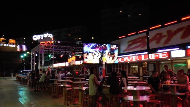 Ночная Майорка, ночной Магалуф, Испания, Европа смотреть онлайн