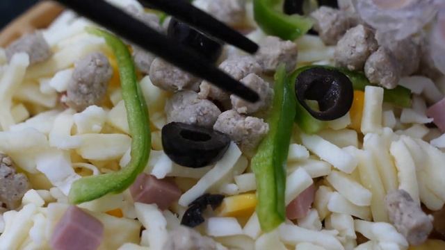 콤비네이션 피자 와플 / Amazing Size Combination Pizza Waffle-Korean Street Food