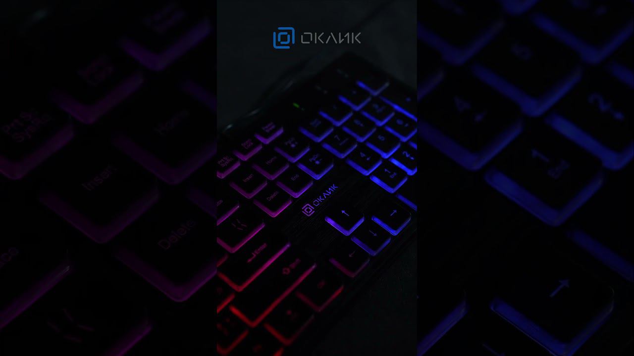 1061617 Keyboard Оклик 550ML black USB slim multimedia LED смотреть онлайн