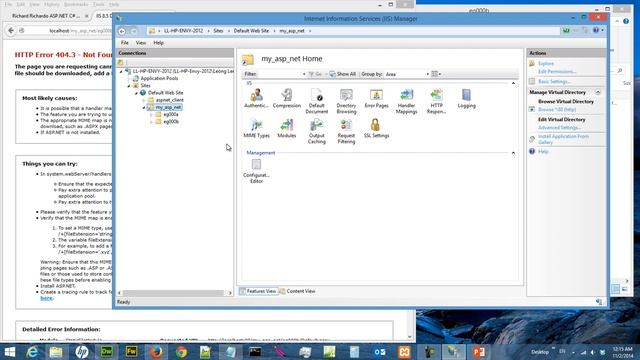 Tutorial asp.net C# 004 - IIS setup Windows 8 - 4 смотреть онлайн