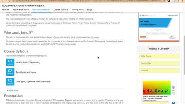 TCS iON Free Certification Course in C programming language смотреть онлайн