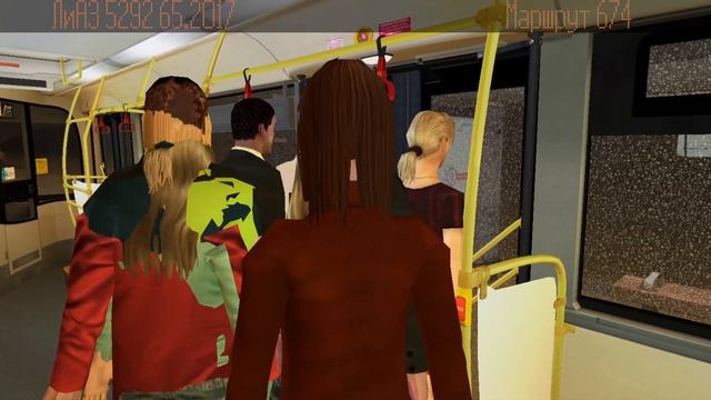 OMSI 2 ЛиАЗ 5292.65.2017, Южная Москва 674 маршрут + Голосовой информатор. смотреть онлайн