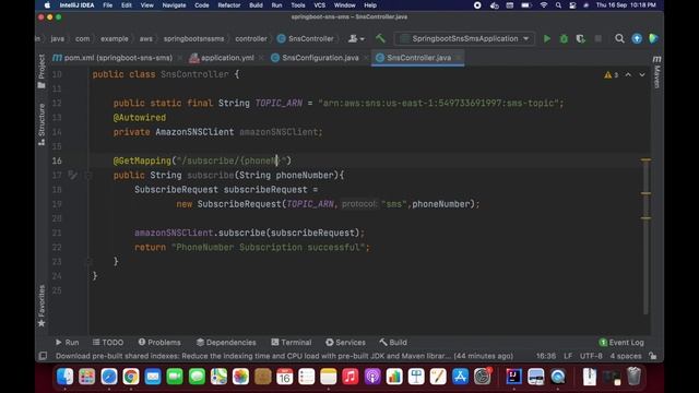 Send SMS from AWS SNS to a mobile | AWS Simple Notification Service | Spring Boot with Amazon SNS смотреть онлайн