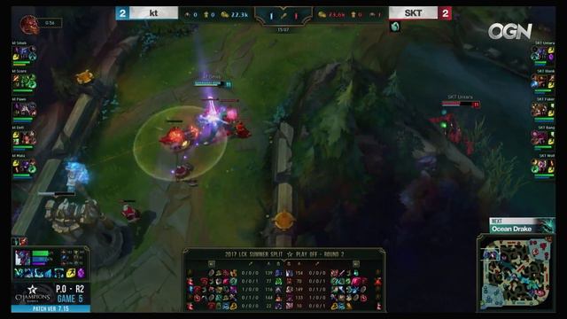 KT Vs SKT - LCK плей-офф 2017s Bo5 Игра 5