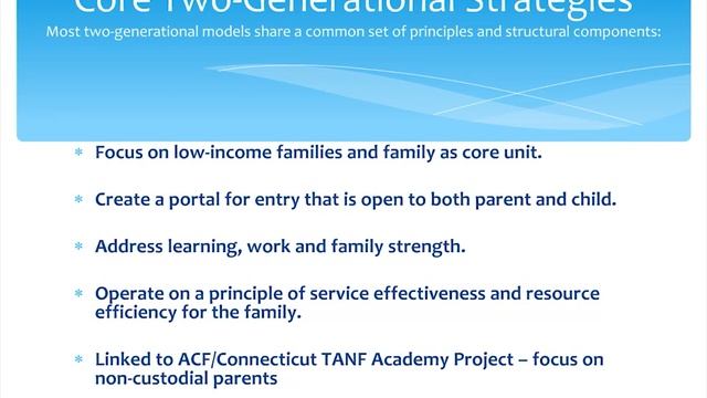 Integrating Two-Generation Strategies into TANF Programs смотреть онлайн