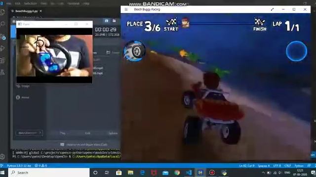 Racing game simulator using OpenCV object detection! смотреть онлайн